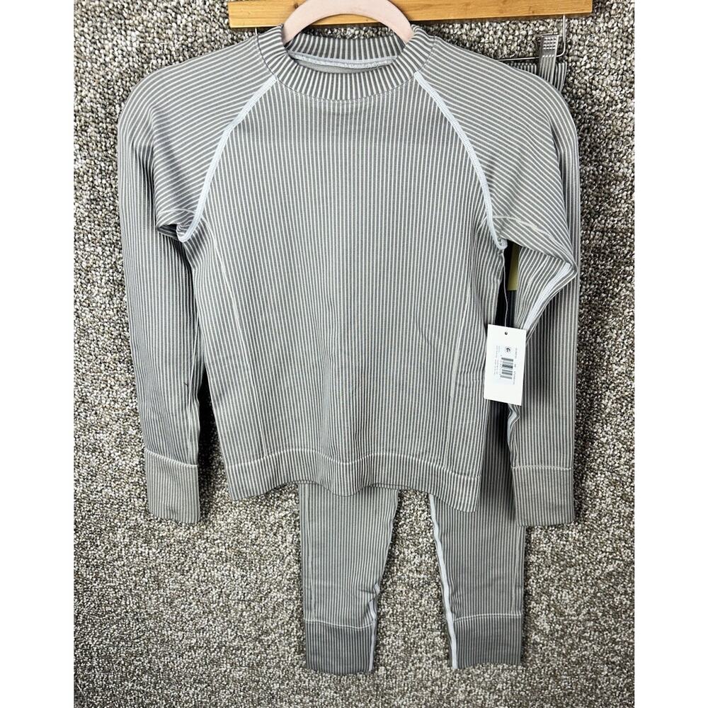 Halfdays Sophia Legging & Johnson Top Long Sleeve Storm Fog Sz Small Layers
